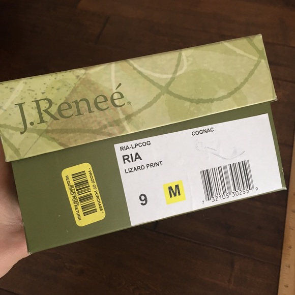 Lizard Print Cognac Strappy Heels - Picture 3 of 8